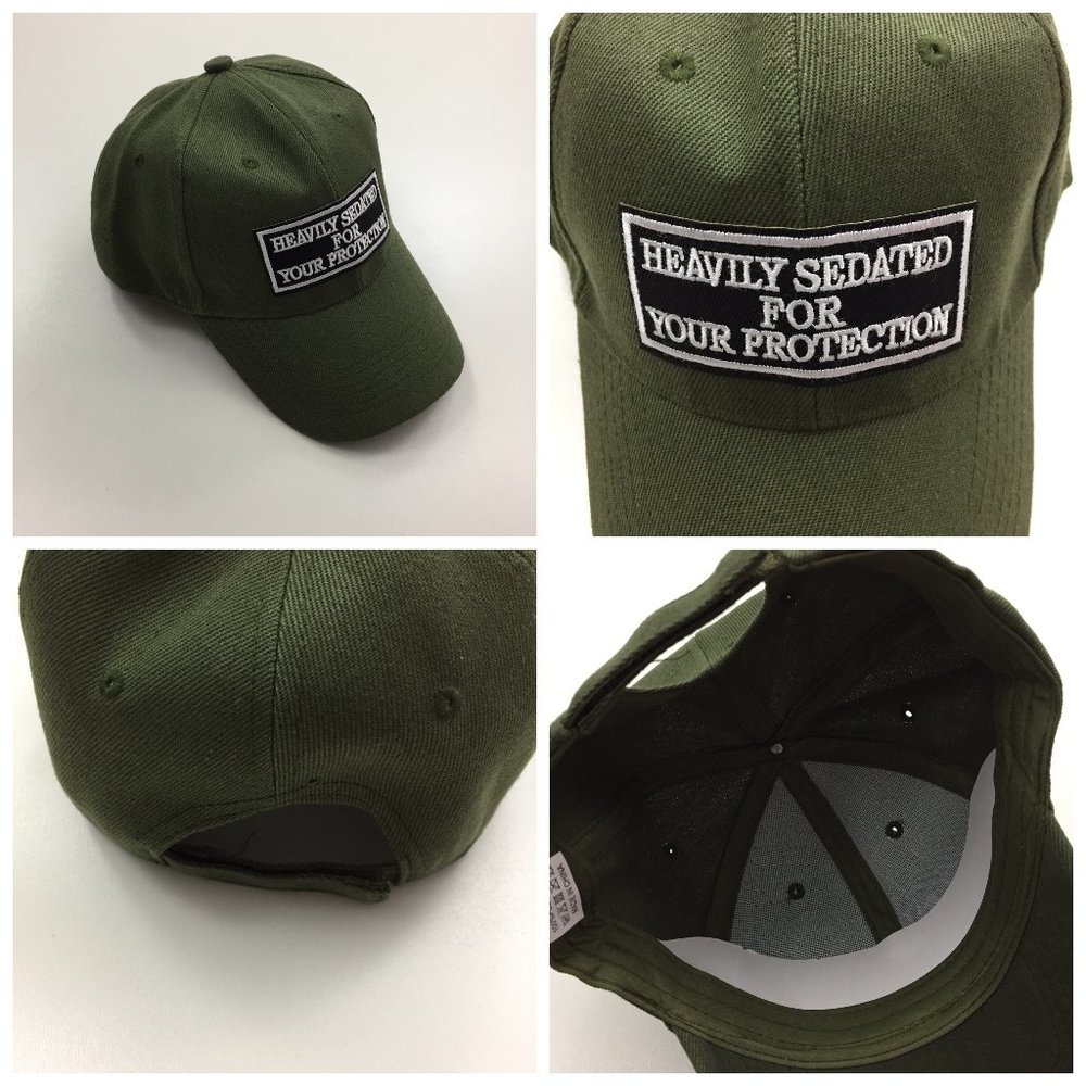 NWOT Womens Mens Adult Unisex "Heavily Sedated For Your Protection" Patch Caps